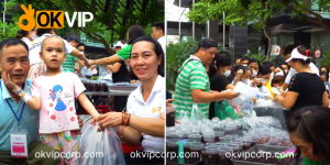 Phần cơm được Liên Minh OKVIP trao tặng tận tay bệnh nhân có hoàn cảnh khó khăn.
